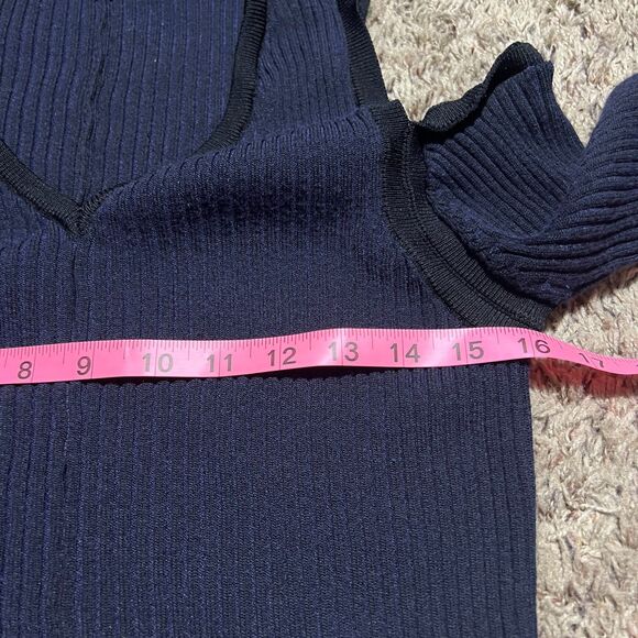 Rebel Wilson X Angels Plus Size 2X Blue Black Cold Shoulder Top - Picture 8 of 8